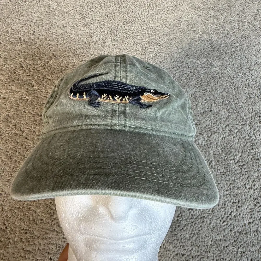 Eco Universe Hat Cap Strap Back Mens One Size Green Gator Silver Springs